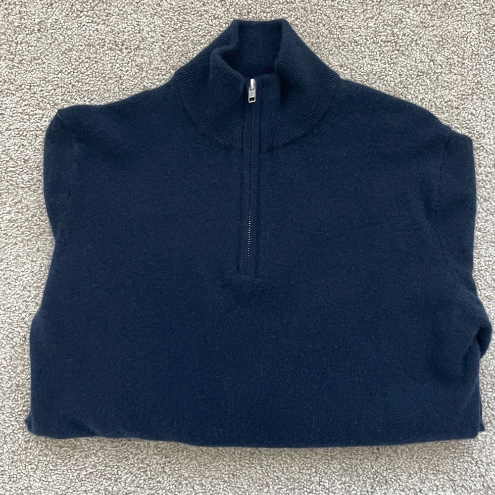 Men’s Mongolian Cashmere Quarter Zip Sweater (Quince)